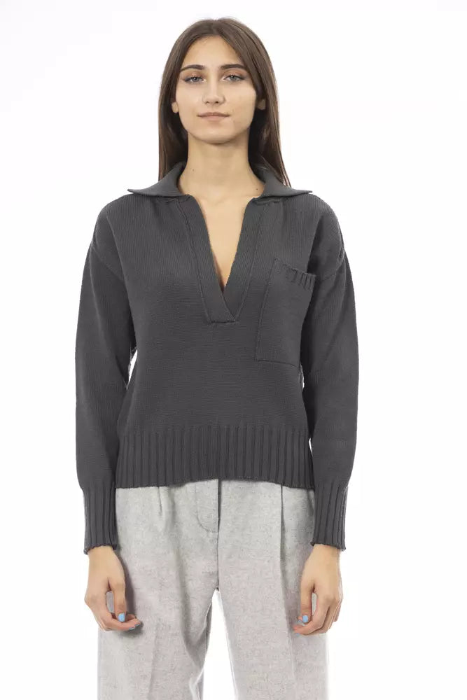 Alpha Studio  Wool Women's SweaterAcrylic Knit Tops