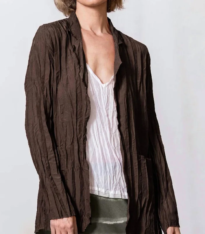 Go Crinkle Cut Jacket In JavaFormal Knit Tops