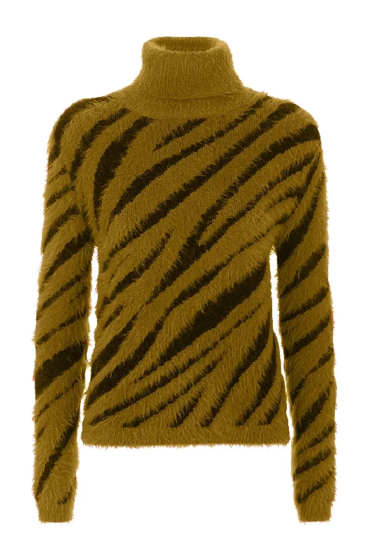 Imperfect  Polyamide Women's SweaterFringed Knit Tops