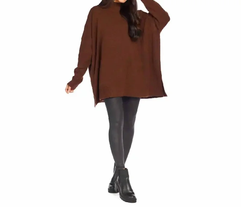 Jennie Sweater In BrownLuxury Knit Tops