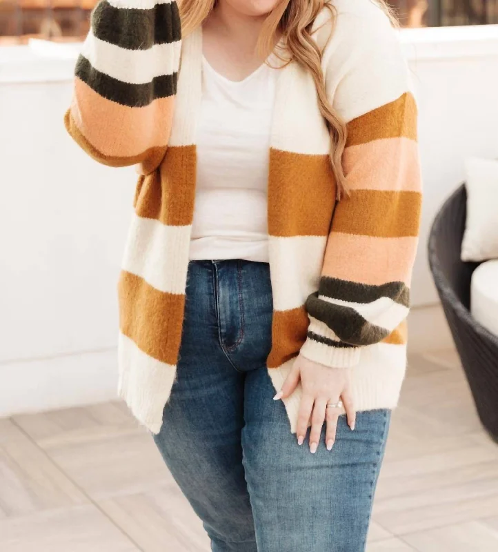 Meet Me For Coffee Cardigan In MultiLayered Knit Tops