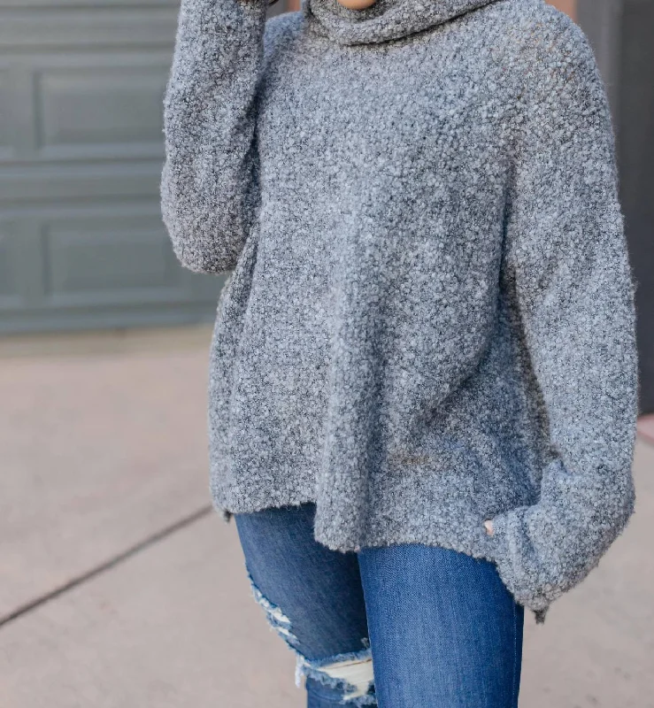 Popcorn And A Movie Sweater In GrayGlitter Knit Tops