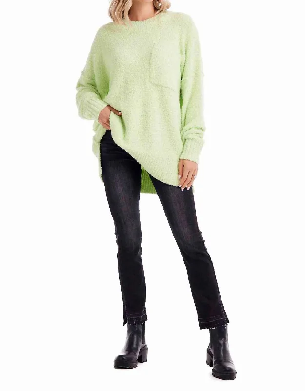 Rome Chenille Sweater In LimeRetro Knit Tops