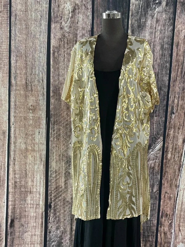 Sequin Duster In GoldWool Knit Tops