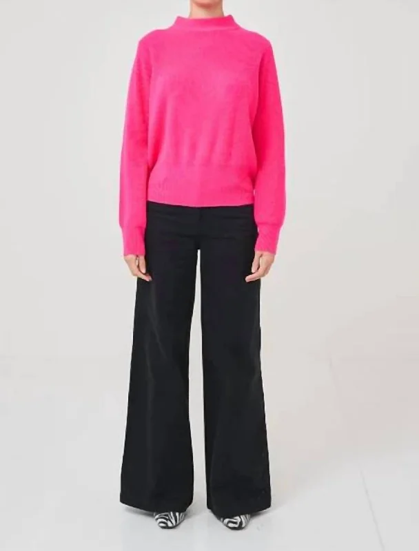 Sophia Fringe Sweater In Neon PinkStreetwear Knit Tops