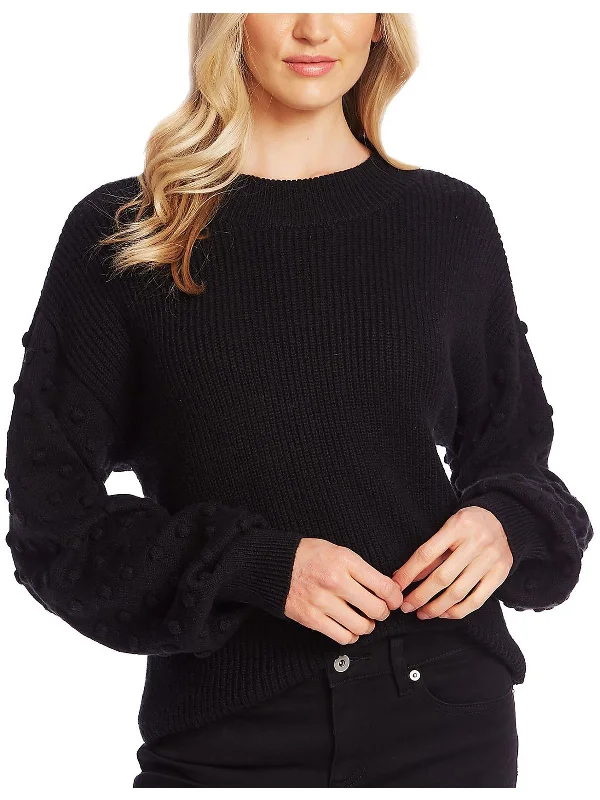 Womens Mock Turtleneck Ribbed Pullover SweaterFall Knit Tops