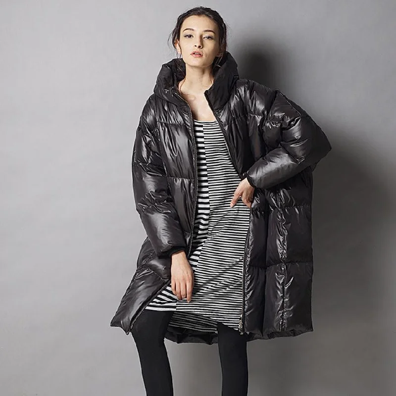 Layered Jackets7XL plus size 2018 winter fashion brand hooded 90% duck down jacket female longer thicker down feather filler warm coat wj1469