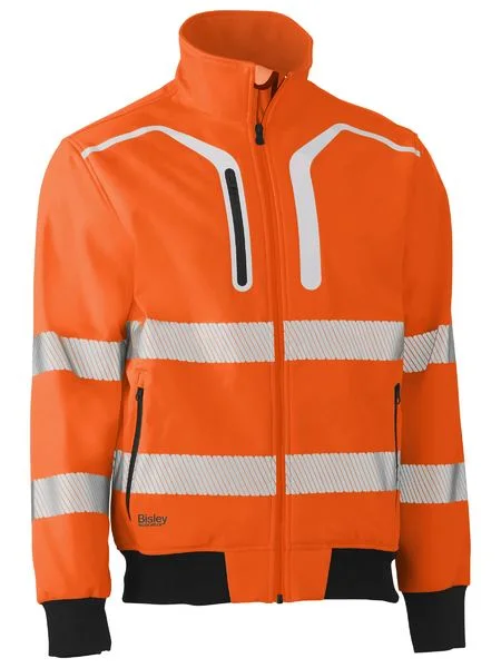 Lounge JacketsBisley Hi Vis 2 Taped Soft Shell Bomber Jacket BJ6979T