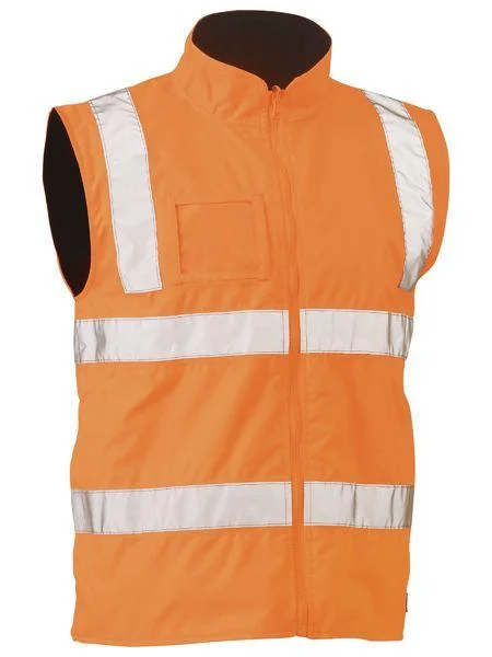 Polyester JacketsBisley Taped Hi Vis Rail Wet Weather Vest (BV0364T)