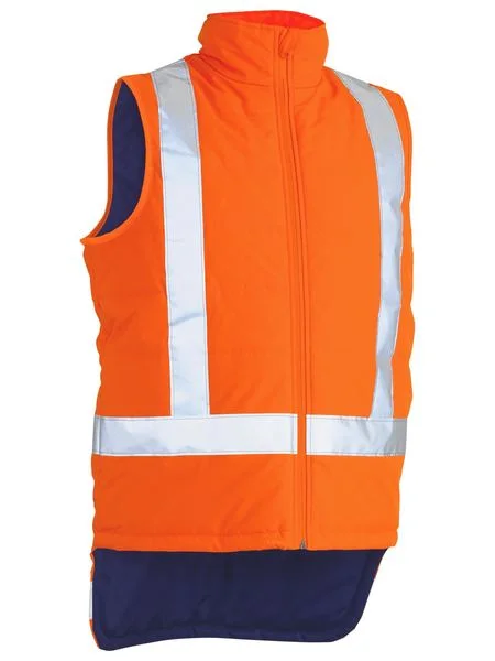 Casual JacketsBisley Taped Hi Vis Puffer Vest With X Back (BV0379XT)