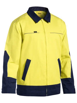 Fringed JacketsBisley Two Tone Hi Vis Liquid Repellent Cotton Drill Jacket BJ6917