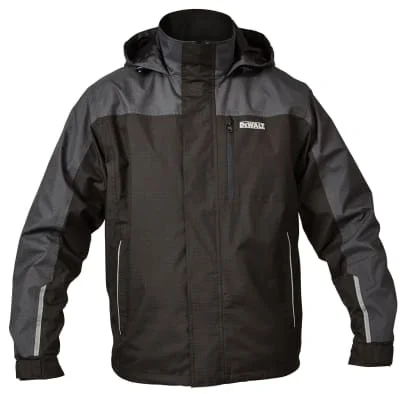 Rain JacketsDewalt Storm Waterproof Rip Stop Work Jacket with Concealed Hood