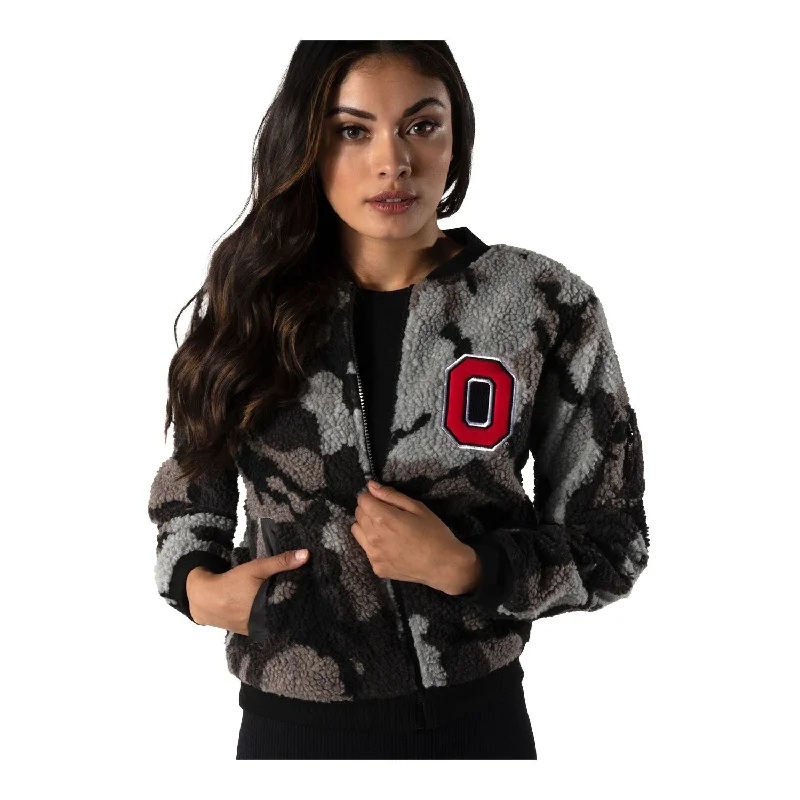 Bomber JacketsLadies Ohio State Buckeyes Sherpa Bomber Full Zip Jacket