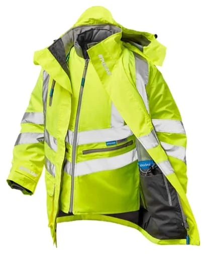 Festival JacketsPULSAR Hi Vis  7-in-1 Interactive Storm Coat & Bodywarmer-P487