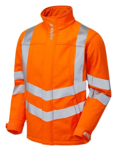 Sheer JacketsPULSAR Rail Hi Vis Orange Softshell Work Jacket 20471 Class 3-PR535