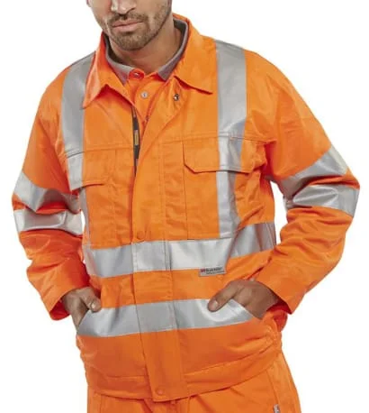 Fringed JacketsRailway Spec Hi Vis Jacket With Multi Pockets & Teflon Coating RIS 3279 -Beeswift Rsj