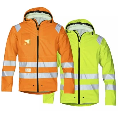 Polyester JacketsSnickers 8233 High Visibility Waterproof Breathable Work Jacket EN343 Class 3 - 8233