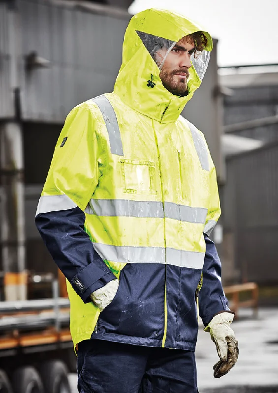 WindbreakersSyzmik  Mens Hi Vis 4 In 1 Waterproof Jacket (ZJ532)