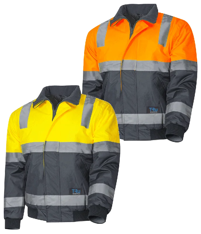 Performance JacketsTru Workwear Hi Vis 2 Tone Pilot Jacket c/w Reflective Tape TJ2946T4