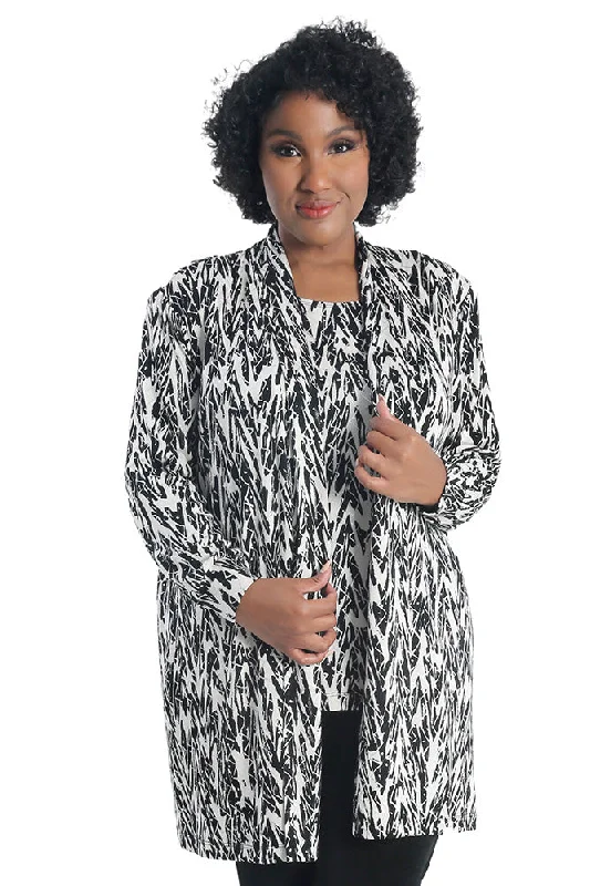 Hiking JacketsVikki Vi Classic Glitzy Zebra Long Kimono Jacket