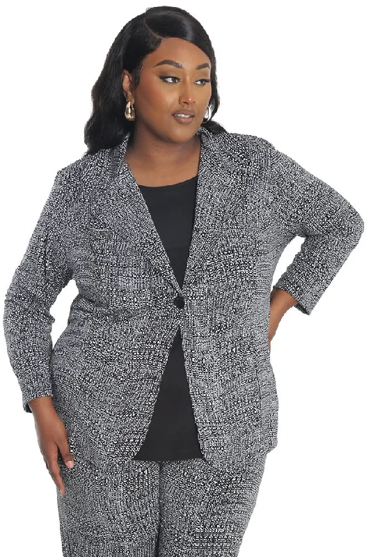 Metallic JacketsVikki Vi Jersey Salt & Pepper Blazer