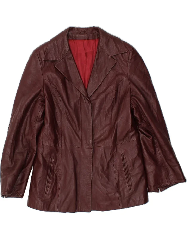 Canvas JacketsVINTAGE Womens Leather Jacket UK 14 Large Burgundy Leather