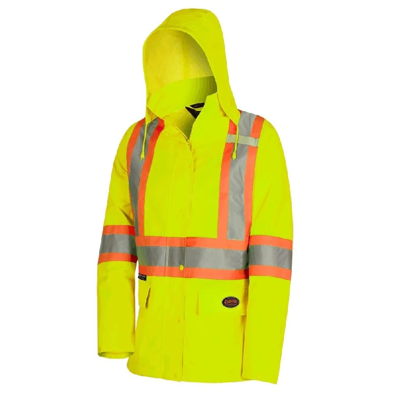 Festival JacketsWomen's Pioneer High-Visibility Waterproof Rain Work Jacket 5628W - Yellow