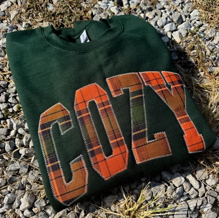 Thermal HoodiesCozy Season Fall Plaid Graphic Sweatshirt