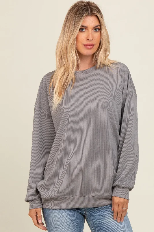 Minimalist SweatshirtsGrey Drop Shoulder Sweatshirt