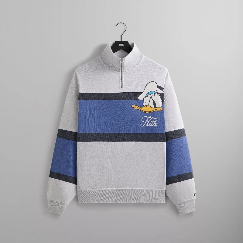 Recycled Fabric HoodiesDisney | Kith for Donald Duck Quarter Zip Fleece Wyona Sweatshirt - Light Heather Grey