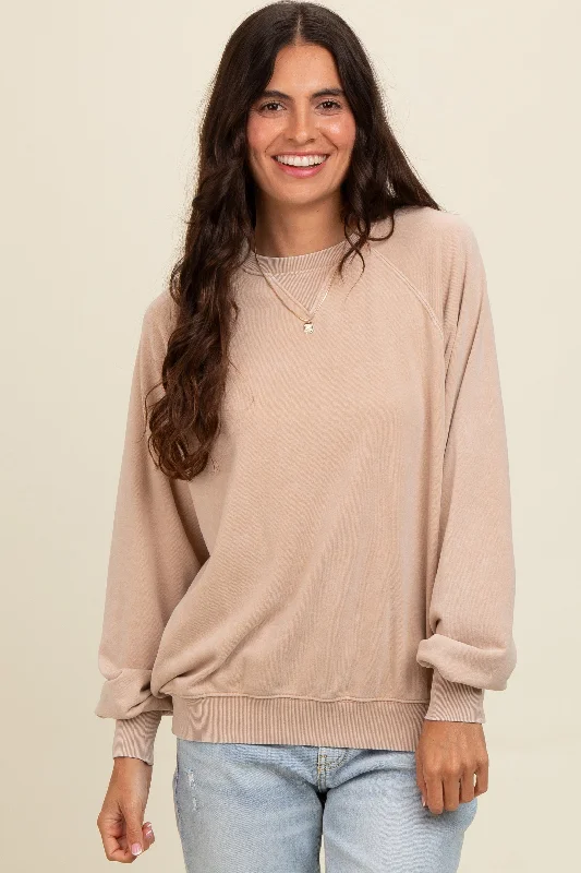 Artist HoodiesLight Taupe Vintage Wash Relaxed Fit Sweatshirt