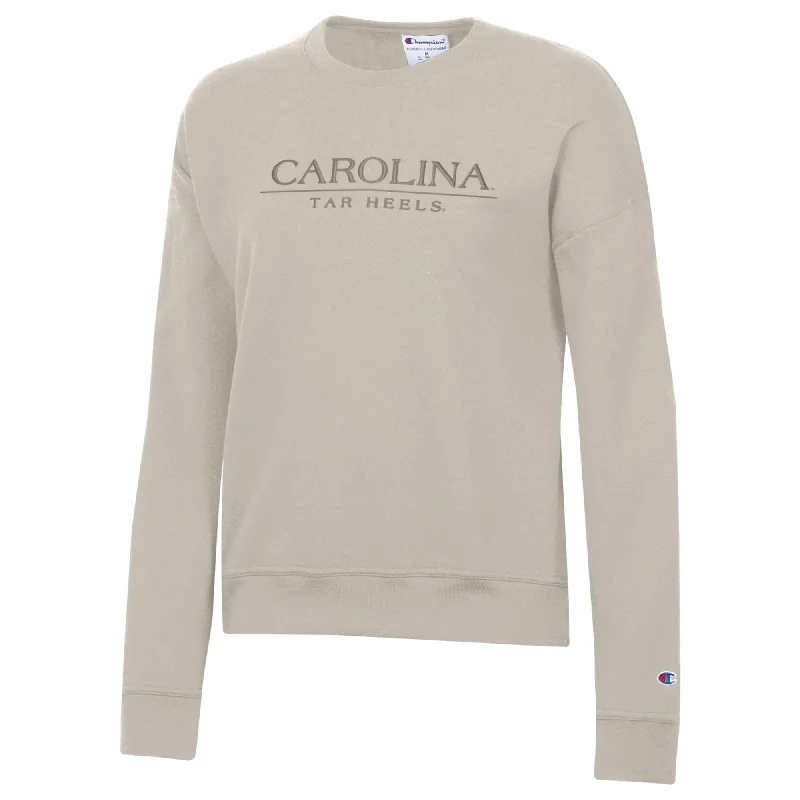 Sherpa-Lined HoodiesNorth Carolina Tar Heels Women's Beige Embroidered Sweatshirt by Champion