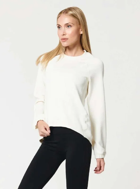 Tasseled SweatshirtsNUX Active Women's Sleek Sweat Ultra Soft Sweatshirt - Coconut White