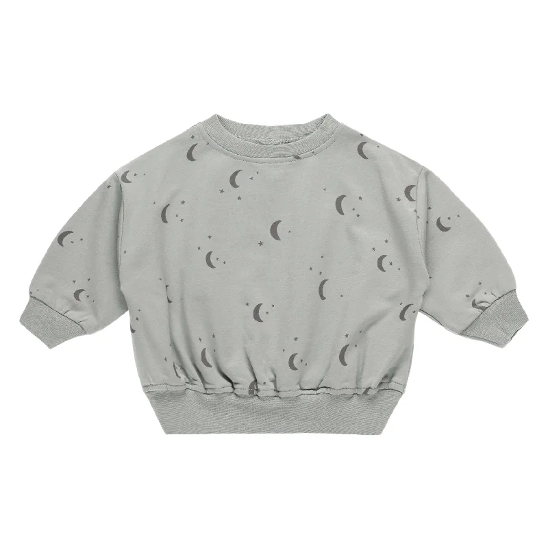 Fishing SweatshirtsRelaxed Sweatshirt - Moons - Dusty Blue