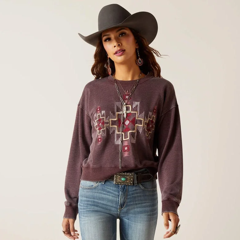 Distressed HoodiesAriat Women's Larson Sweatshirt in Clove Brown