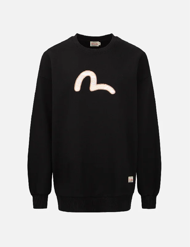 Thermal HoodiesBrocade Seagull Appliqué Sweatshirt