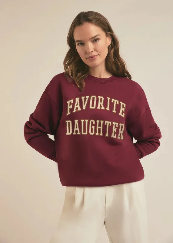 Luxury HoodiesFavorite Daughter Collegiate Sweatshirt- Sangria Nights