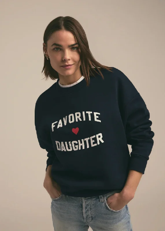 Skateboard SweatshirtsFavorite Daughter Heart Logo Sweatshirt- Navy