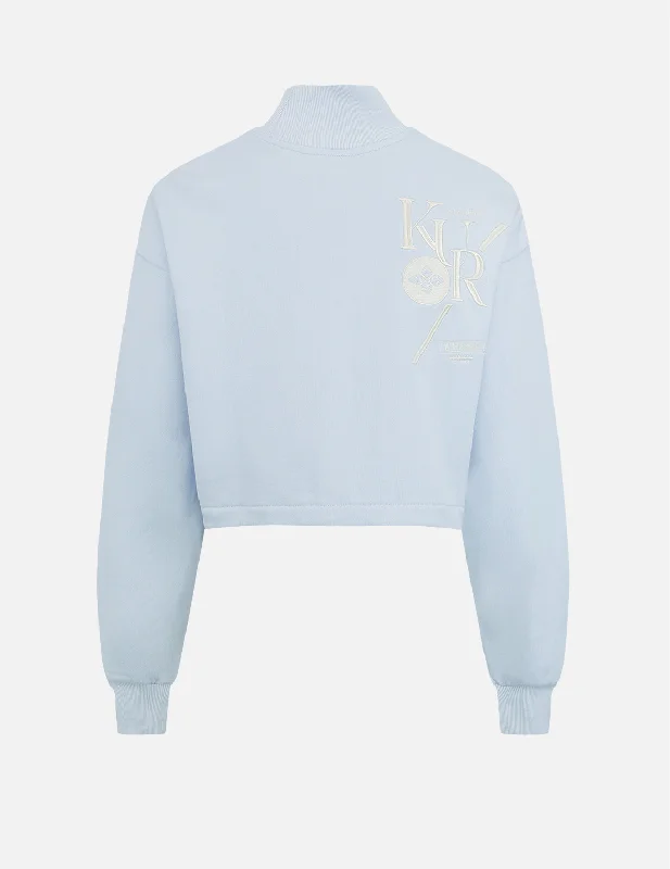 Cropped SweatshirtsSeagull and Logo Embroidery Turtle Neck Sweatshirt