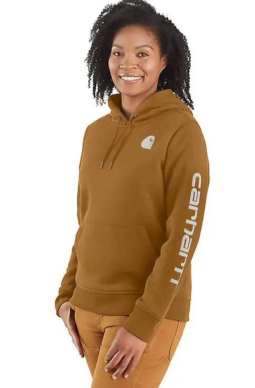 Sheer HoodiesWomen's Relaxed Fit Midweight Logo Sleeve Graphic Sweatshirt