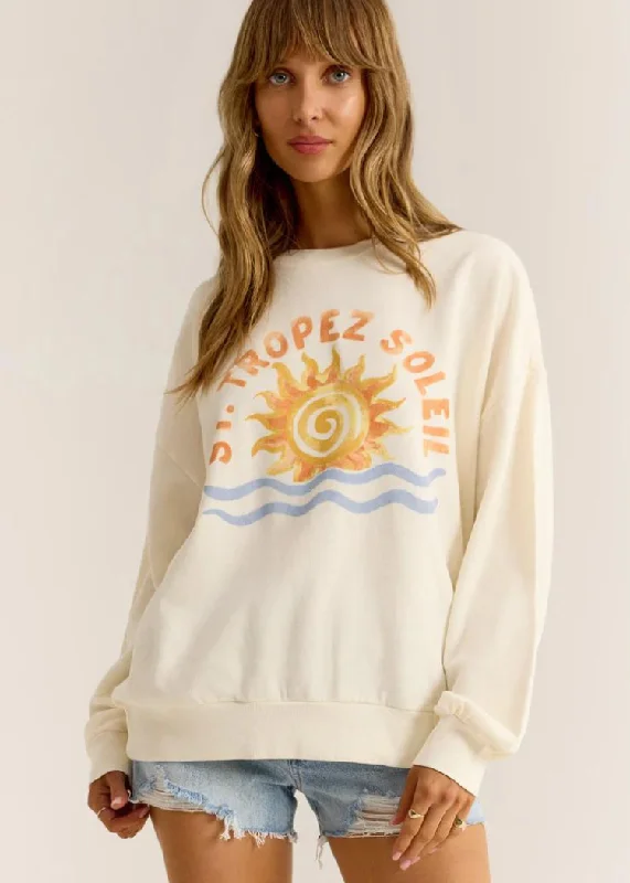 French Terry HoodiesZ Supply Soleil Sunday Sweatshirt - Sea Salt ***FINAL SALE***