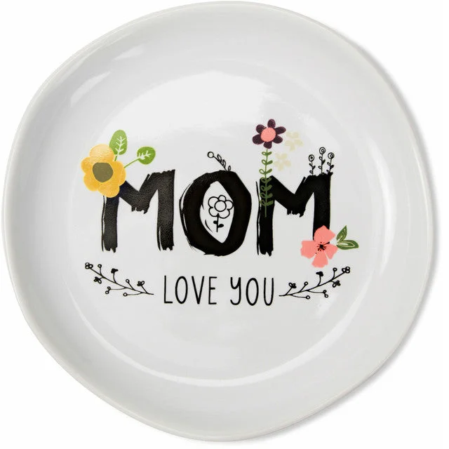 Mom Love You 4.5" Round Keepsake Dish