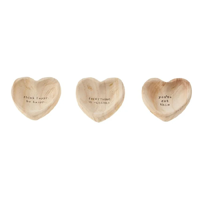 Mud Pie Wooden Heart Trinket Tray with Sentiment