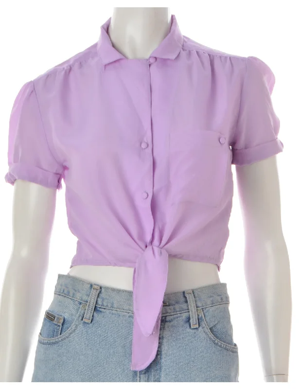 Logo T-ShirtsLabel Lilac Tie Front Blouse