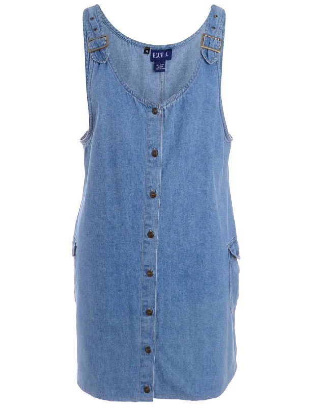 Ribbed Cuff T-ShirtsLabel Heather Shortened Denim Dress