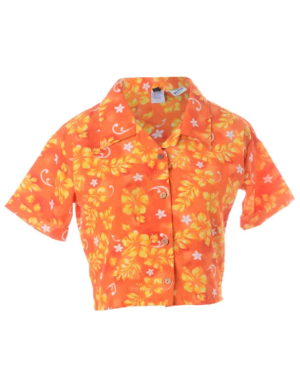 Organic Cotton T-ShirtsLabel Juliet Cropped Hawaiian Shirt