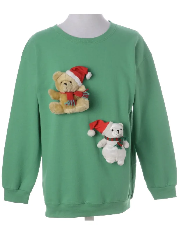 Sheer T-ShirtsLabel Novelty Christmas Sweatshirt