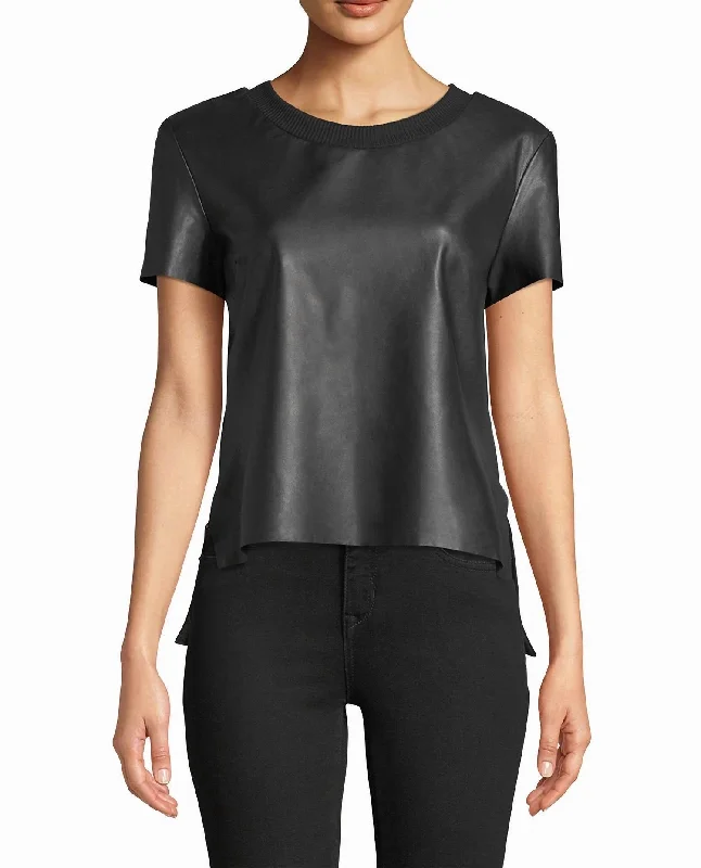 Lounge T-ShirtsLeather T-Shirt In Black