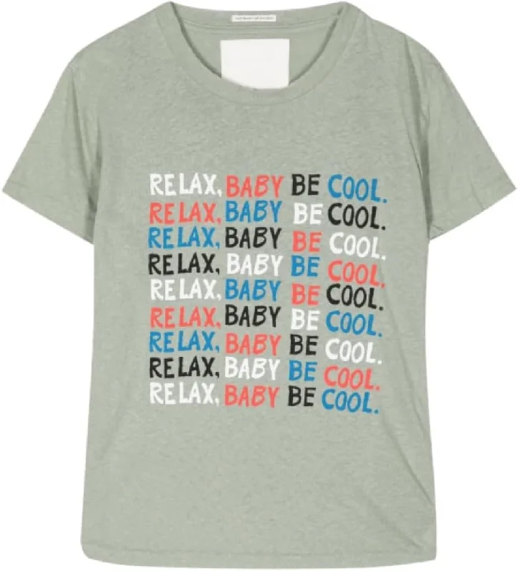 Striped T-ShirtsMOTHER Women's The Sinful Short Sleeve T-Shirt, Relax Baby Be Cool