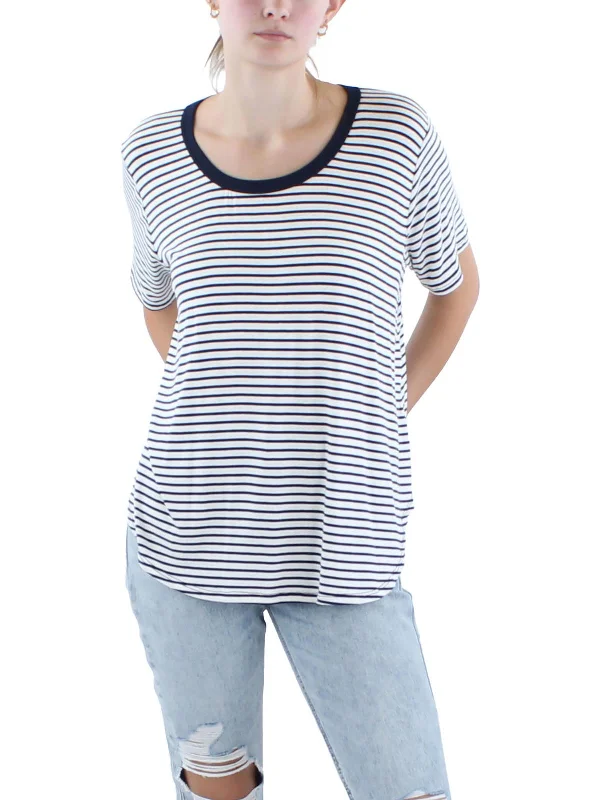 Designer T-ShirtsPlus Womens Striped Crewneck T-Shirt